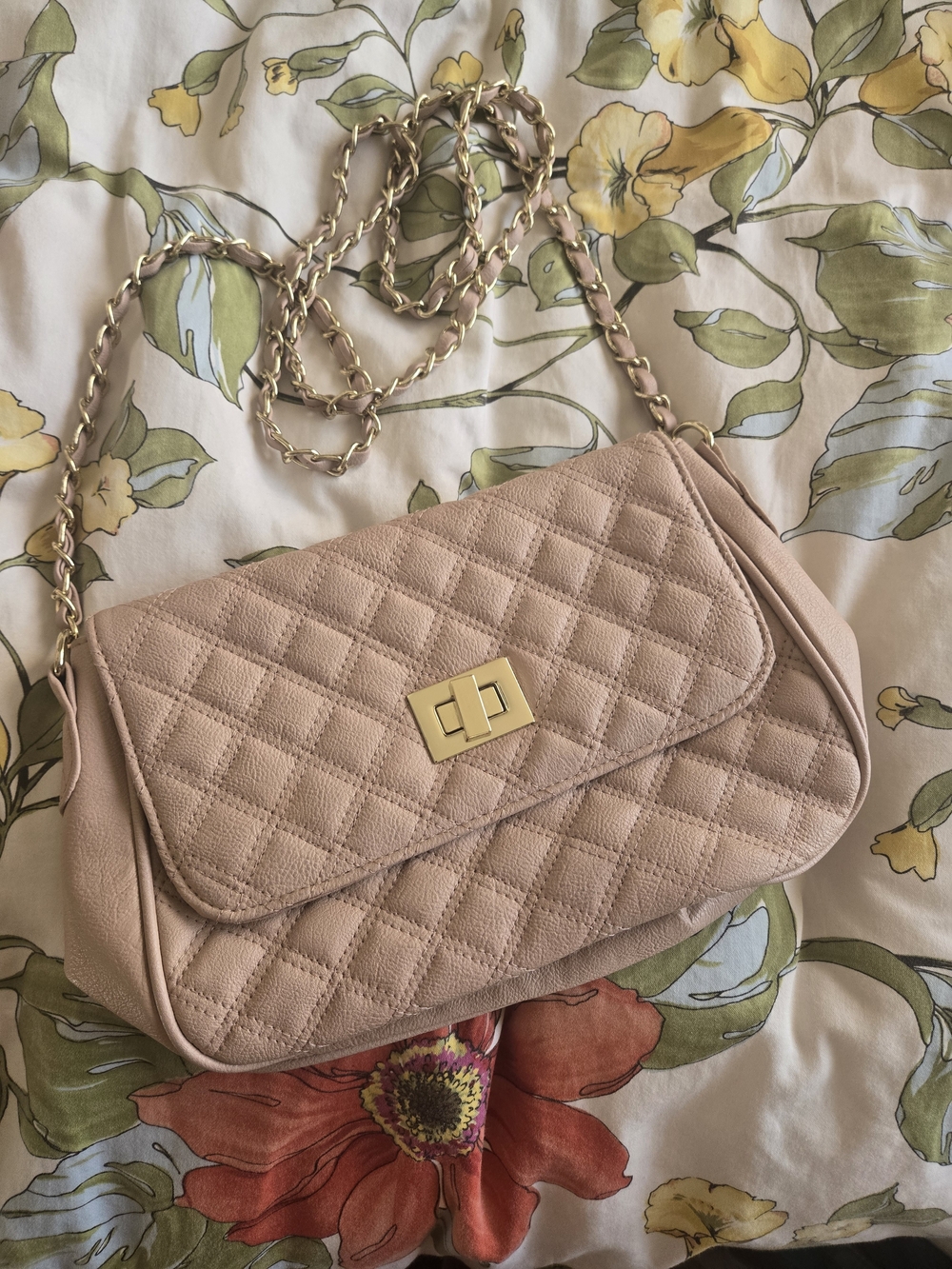 ASOS Quilted Shoulder Bag in Blush
